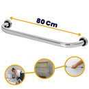 Barra de Apoio para Banheiro 80cm Inox – Segurança para Idosos, Vaso Sanitário e Cadeirantes