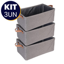 Caixa Organizadora Dobrável 25L com Alças – Praticidade e Estilo Kit 3 Unidades para Organizar Qualquer Espaço