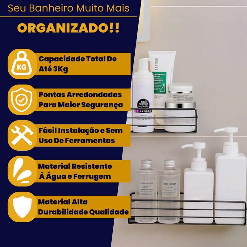 Kit 4 Porta Shampoo Para Banheiro Box Sem Furo Aramado Retangular