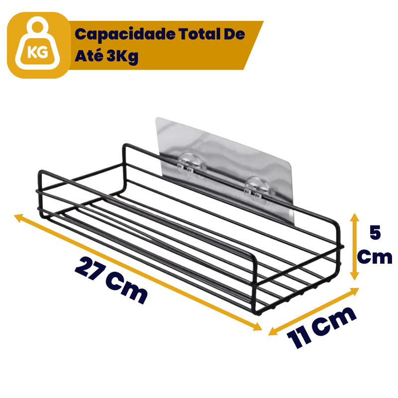 Porta Shampoo Para Banheiro Box Sem Furo Aramado Retangular