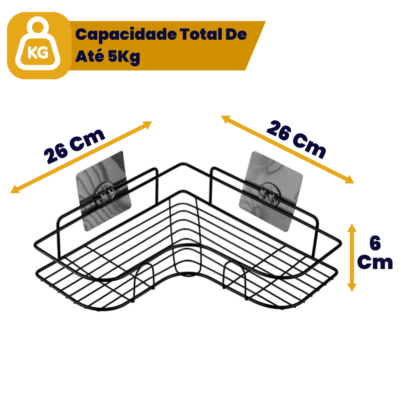 Kit 3 Porta Shampoo Para Banheiro Box Sem Furo De Canto