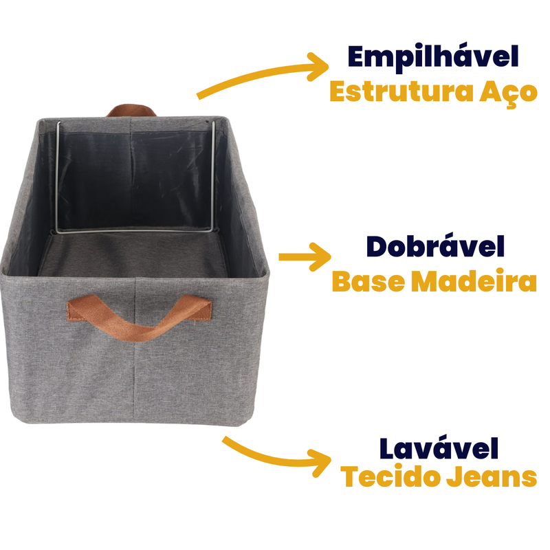 Caixa Organizadora Dobrável 25L com Alças – Praticidade e Estilo para Organizar Qualquer Espaço