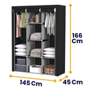 Guarda-Roupa Dobrável 3 Portas com Cabideiro e Sapateira – Portátil, Multiuso e Impermeável