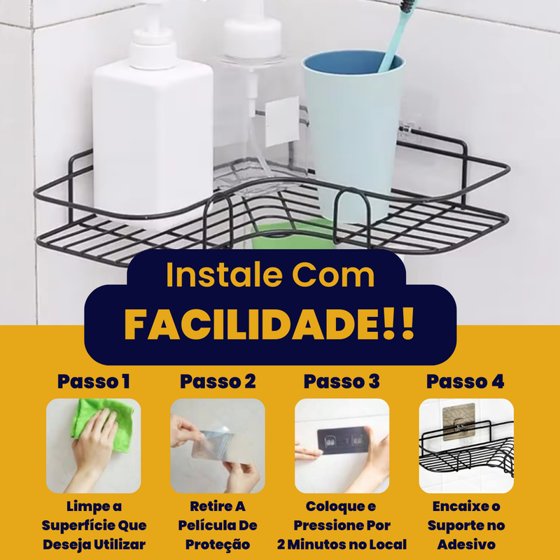 Kit 3 Porta Shampoo Para Banheiro Box Sem Furo De Canto
