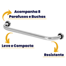 Barra de Apoio para Banheiro 80cm Inox – Segurança para Idosos, Vaso Sanitário e Cadeirantes