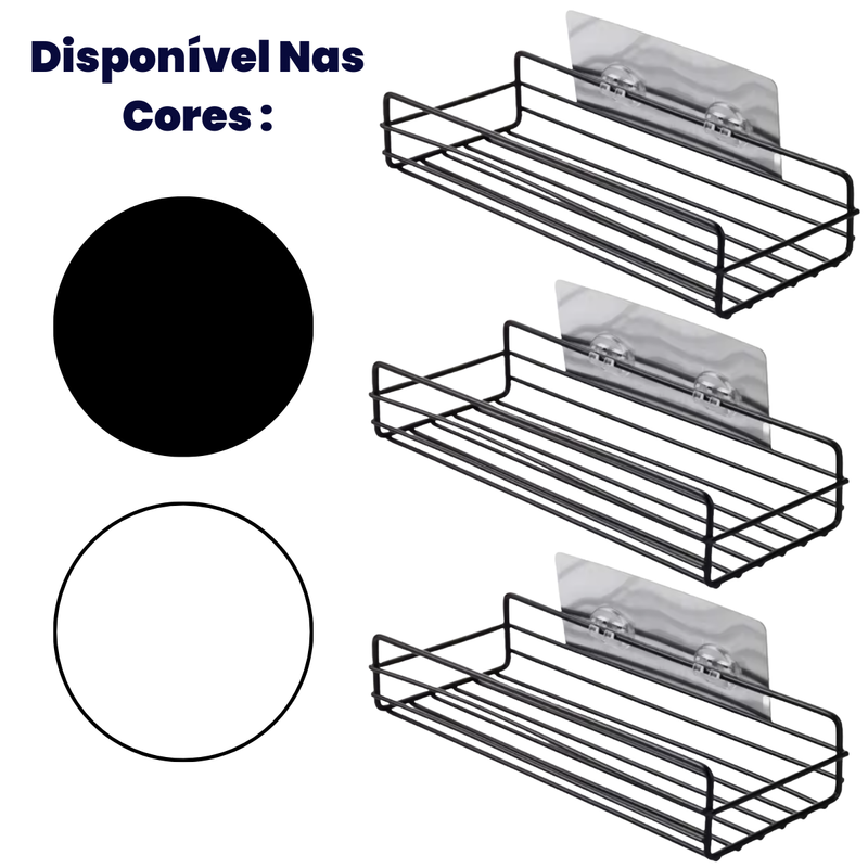 Kit 3 Porta Shampoo Para Banheiro Box Sem Furo Aramado Retangular