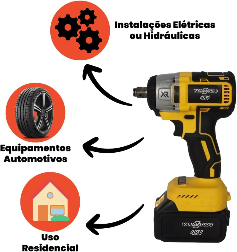 Furadeira e Parafusadeira de Impacto 48V Bivolt – Potência Profissional para Qualquer Trabalho
