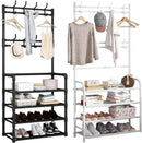 Sapateira com Cabideiro 4 Andares – Organize 12 Pares + Roupas e Acessórios em um Só Lugar