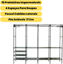 Arara Cabideiro com Sapateira e 10 Prateleiras – 4 Colunas, Super Resistente e Espaçosa para Closet e Quarto