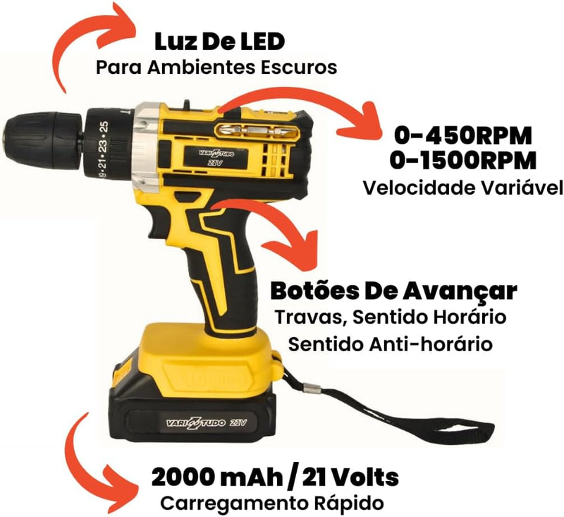 Furadeira e Parafusadeira 21V – Praticidade e Eficiência para o Dia a Dia