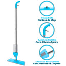 Mop Spray 3 em 1 com Reservatório 400ml + Kit com 2 ou 4 Refis – Limpeza Rápida e Profunda: Lava, Enxágua e Seca Sem Complicação