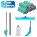 Mop Spray 3 em 1 com Reservatório 400ml + Kit com 2 ou 4 Refis – Limpeza Rápida e Profunda: Lava, Enxágua e Seca Sem Complicação