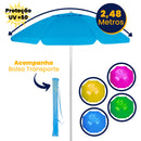 Guarda Sol Grande De Praia Piscina 2,48m Gigante Com Bolsa De Transporte Sombreiro