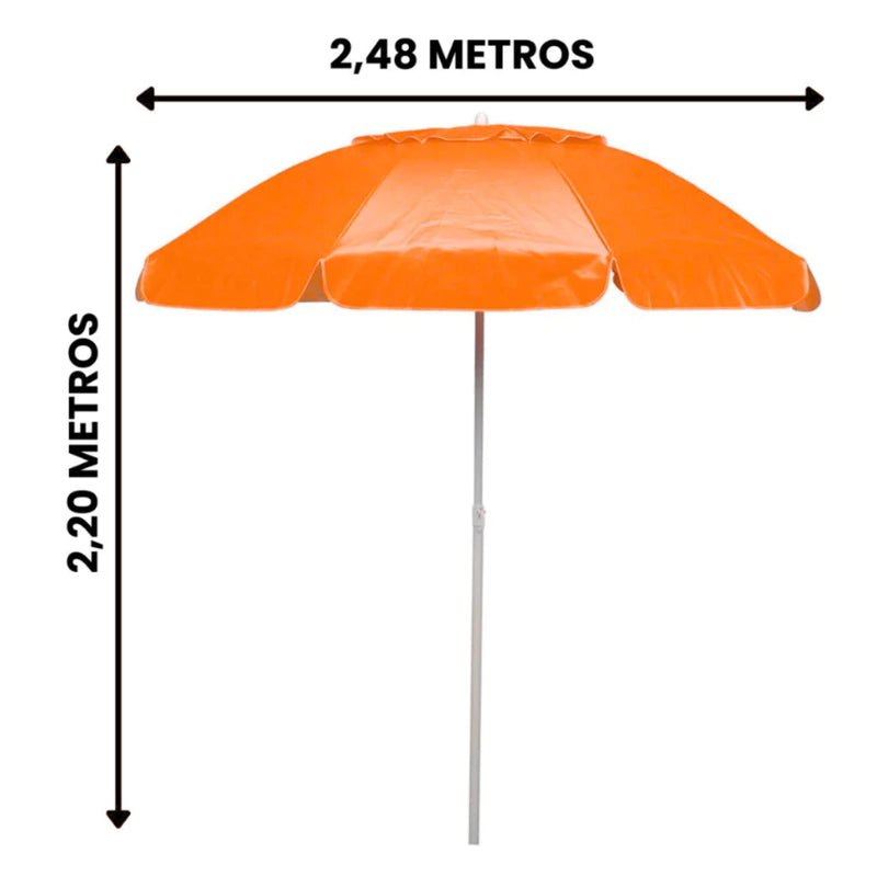 Guarda Sol Grande De Praia Piscina 2,48m Gigante Com Bolsa De Transporte Sombreiro