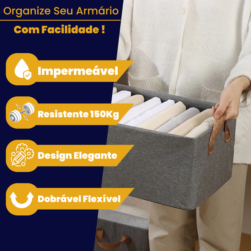 Caixa Organizadora Dobrável 25L com Alças – Praticidade e Estilo para Organizar Qualquer Espaço